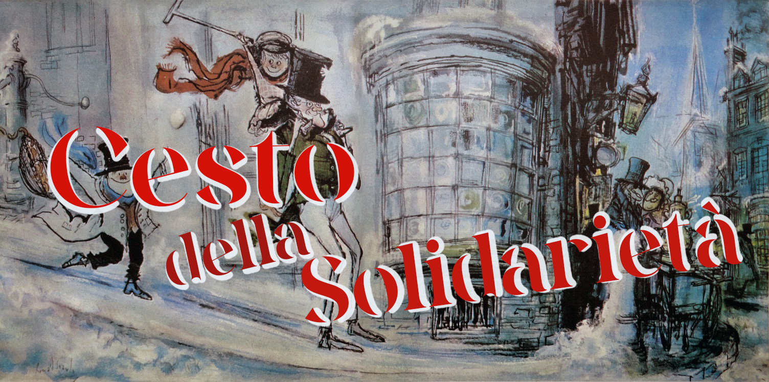 cesto solidarietà 2021 - illustrazione Christmas Carol by Searle