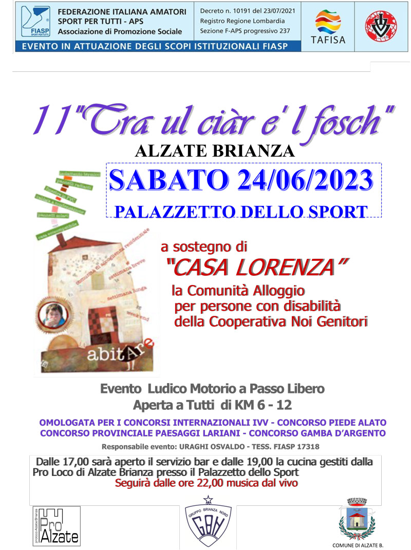 locandina camminata per casa lorenza